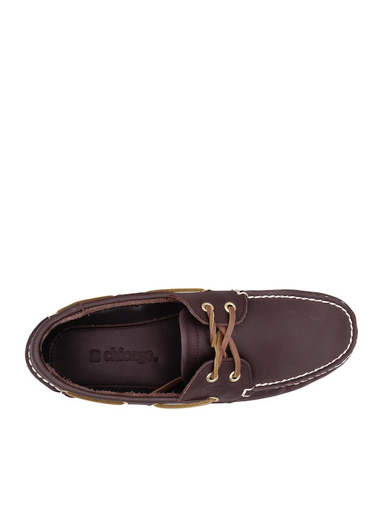 Δερμάτινα Ανδρικά Boat Shoes σε Καφέ Χρώμα
