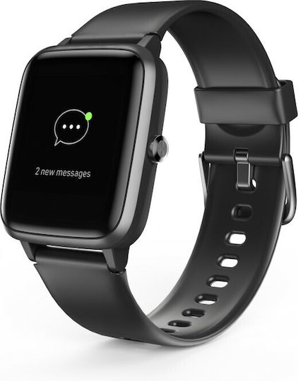 HAMA Fit Watch 5910 Edelstahl mit Pulsmesser (Schwarz)