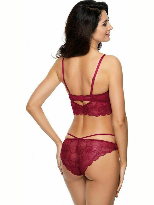 Gorteks Charlize Triangle Push Up Triangle Bra Burgundy