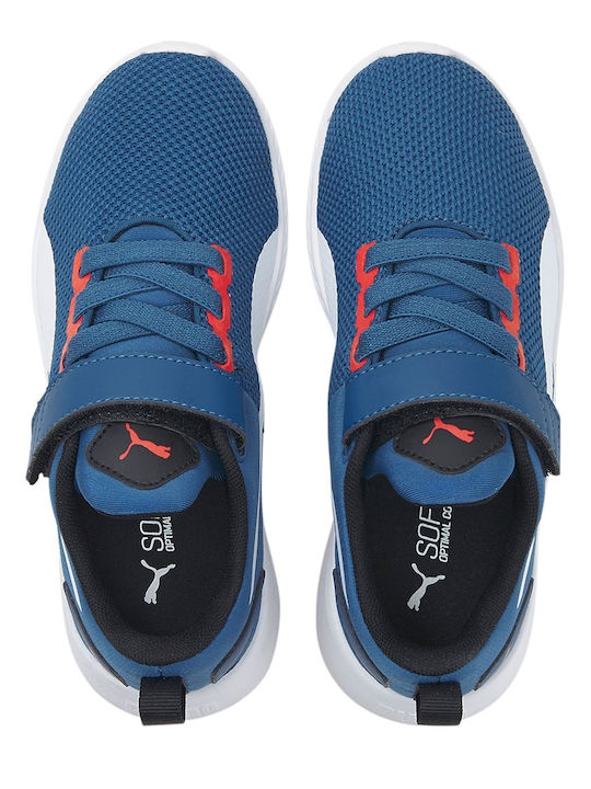 Runner Flyer Kids Sports Shoes Running with Hoop & Loop Closure Light Blue