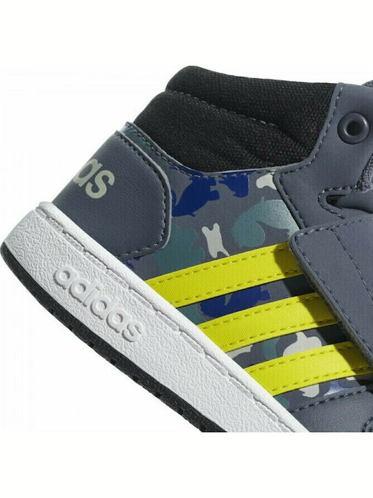 Hoops Mid Αθλητικά Παιδικά Παπούτσια Μπάσκετ με Σκρατς Γκρι