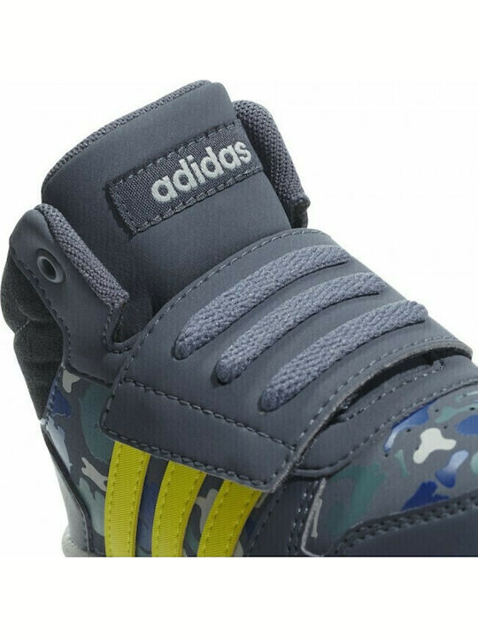 Hoops Mid Αθλητικά Παιδικά Παπούτσια Μπάσκετ με Σκρατς Γκρι