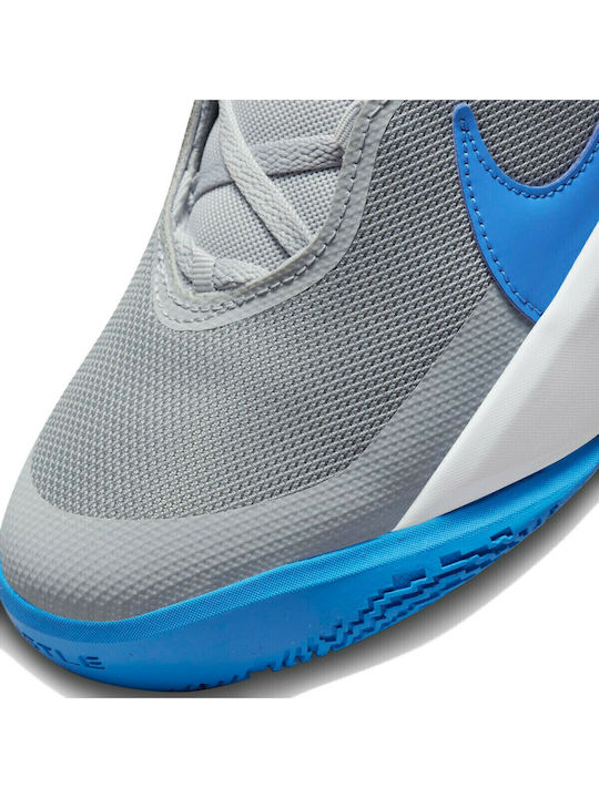 Team Hustle D 10 Kids Sports Shoes Basketball with Laces Gray