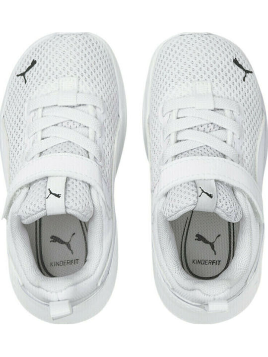 Anzarun Lite AC Kids Sports Shoes Running with Hoop & Loop Closure White