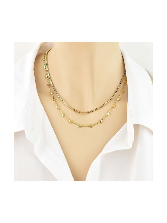 Allstar Chain Gold 6MM Kette Halskette aus Edelstahl 316L 45 cm