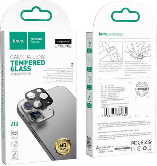 Hoco 3D Anti-Fingerprint Camera Protection Metal Frame Black for the iPhone 12 mini