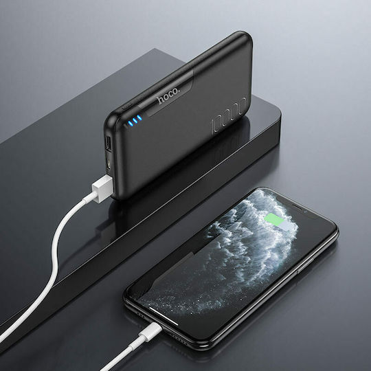Hoco J82 Power Bank 10000mAh with 2 USB-A Ports Black