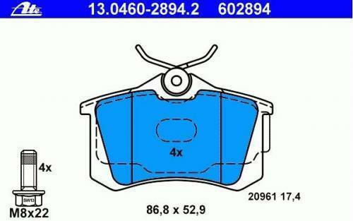 Ate Σετ Τακάκια Πίσω για Audi A3 / TT Seat Arosa / Cordoba / Ibiza