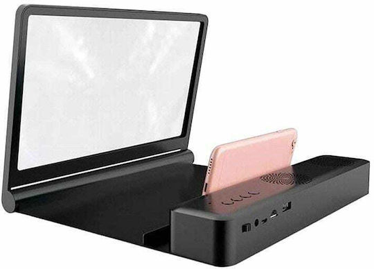 Phone Screen Magnifier 6D F12 with Bluetooth Speaker in Black color