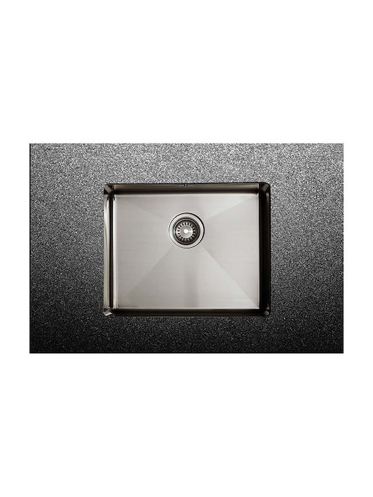 Fortinox Squadro 28054-411 Undermount Sink Inox Brushed W54xD44cm Black Brushed PVD