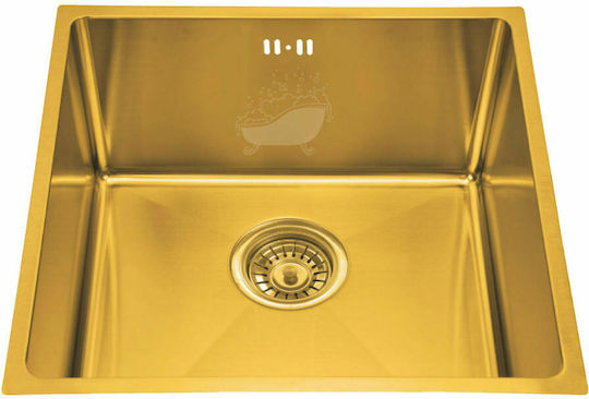 Fortinox Squadro 28054-211 Sub masă Chiuvetă Inox Periat L54xW44cm Gold Brushed PVD
