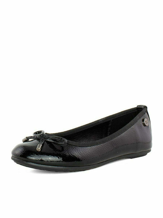 Balerini copii Simple Piele lăcuită Negre