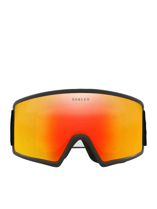 Oakley Target Line Μάσκα Σκι & Snowboard Ενηλίκων Μαύρη με Φακό Καθρέπτη σε Πορτοκαλί Χρώμα