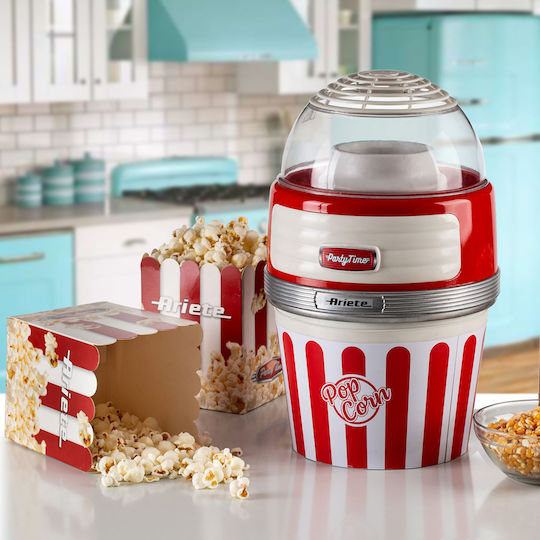 Ariete Pop Corn XL Party TIme Popcorn Maker Hot Air 1100W Red