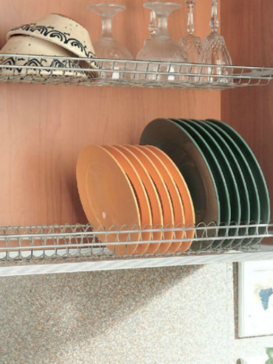 Lemi Πιατοθήκη Ντουλαπιού Inox 100εκ. Ασημί