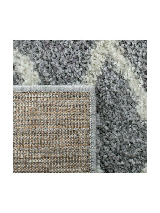 Saray Home Moroccan Rug Rectangular Shaggy Grey / Ivory