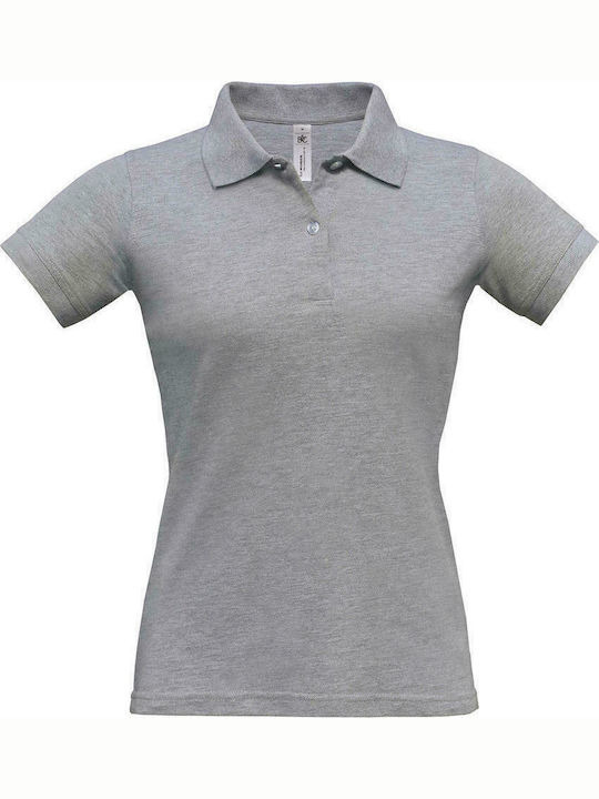 B&C Safran Pure Women's Short Sleeve Promotional Blouse Heather Grey