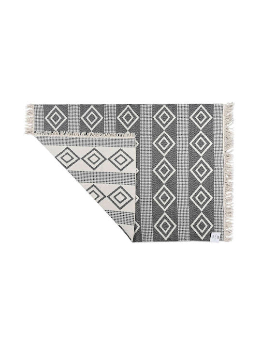 Balsan Aria Χαλί Ορθογώνιο Βαμβακερό με Κρόσια Dark Grey 60x110cm