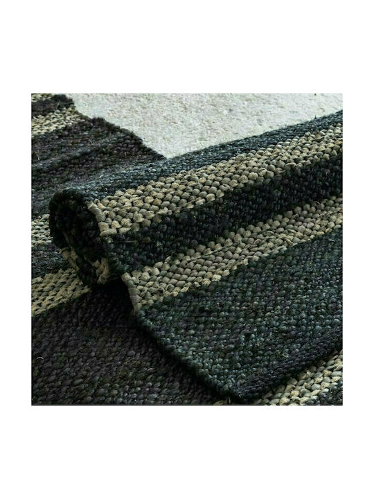 Nima Lineda Teppich Rechteckig Synthetisch,Polyester/Cotton/Leather Black