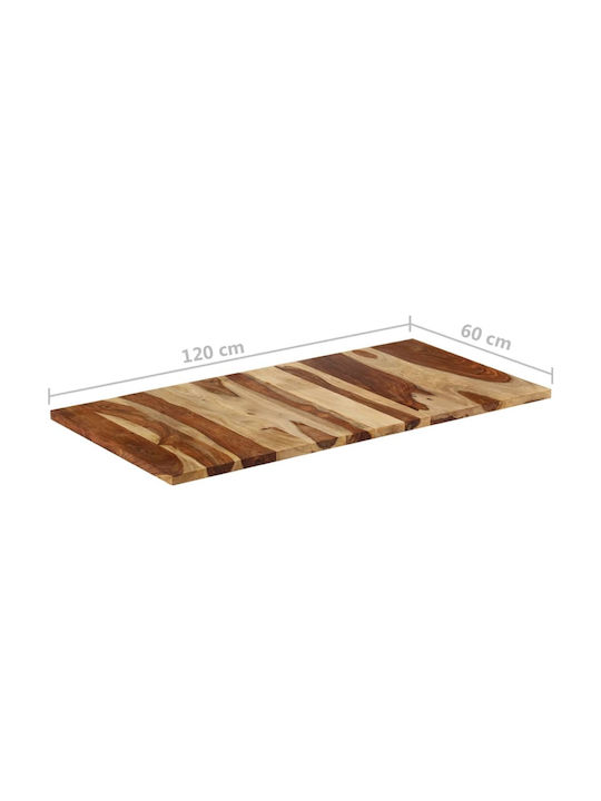 vidaXL Rectangular Table Surface made of Solid Wood 120x60x2cm 327514 1pcs