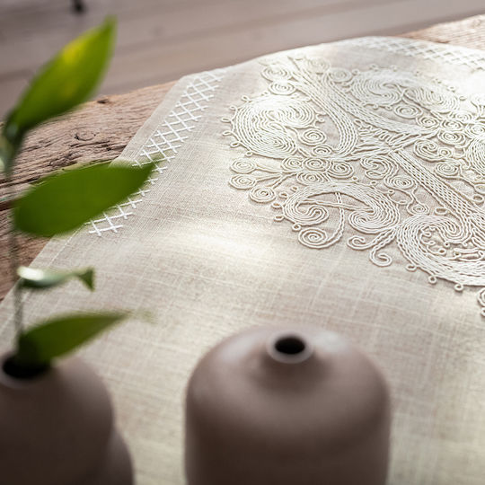 Gofis Home Карирана Althea 304 с Бродерия Лен 85x85 см