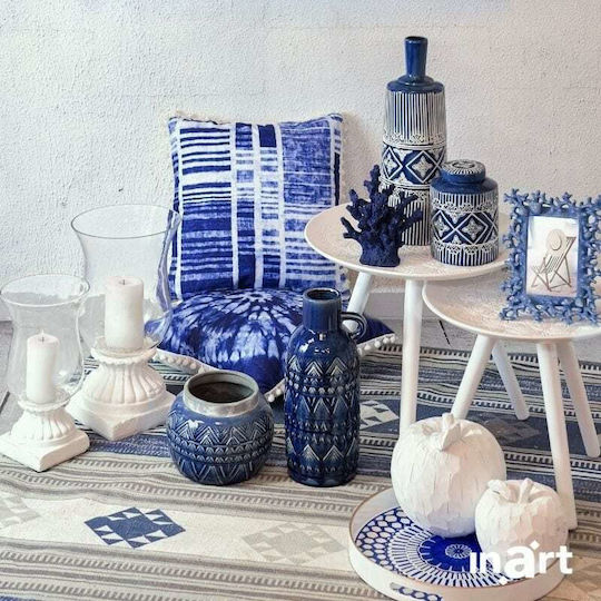 Inart Blue Throw Pillow 40x40cm Inart Blue Throw Pillow 40x40cm