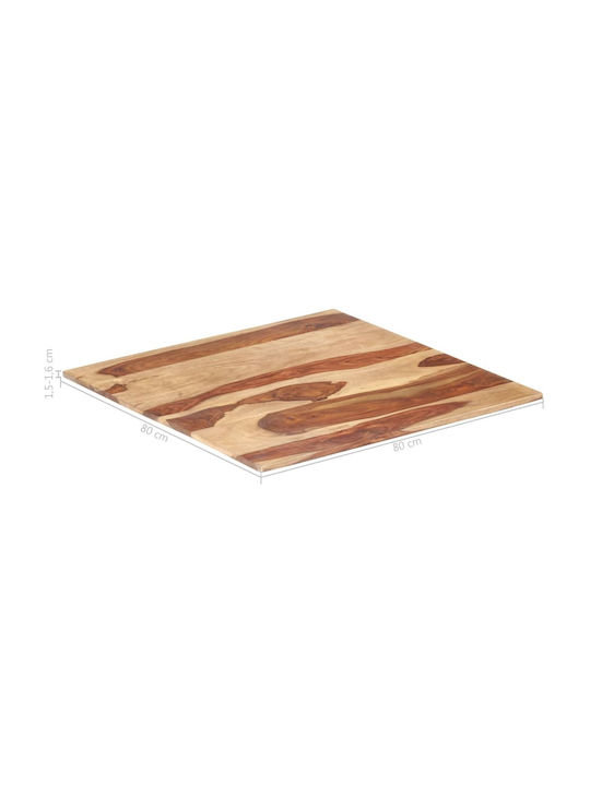 vidaXL Square Table Surface made of Solid Wood in Brown Color 80x80cm 285987 1pcs