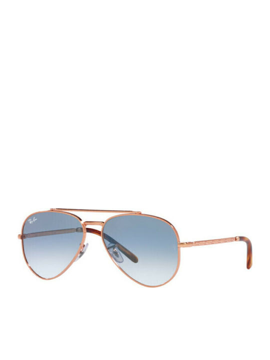 Ray Ban Aviator Γυαλιά Ηλίου Ροζ Χρυσά με Μεταλλικό Σκελετό