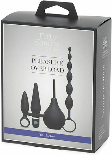 Fifty Shades of Grey Pleasure Overload Starter Anal Kit Анални тапи Подредба Black 4бр
