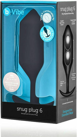 b-Vibe Snug Plug 6 Πρωκτική Σφήνα Μαύρη