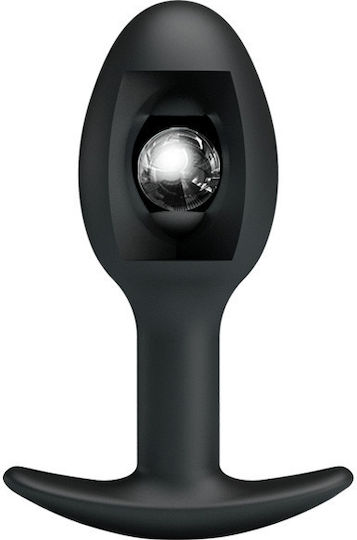 Pretty Love Heavy Ball Silicone Butt Plug Medium Πρωκτική Σφήνα Medium Black 8.4cm