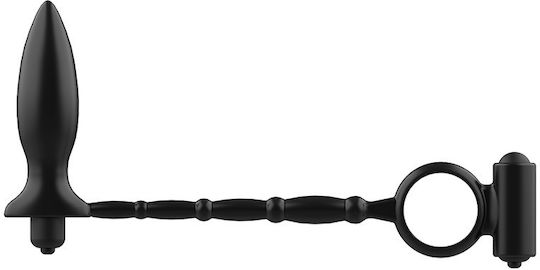 Addicted Toys Vibration Ring Schwanz Silikon mit Analplug Schwarz