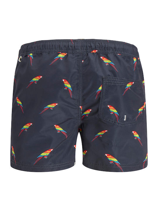 Crete Men's Swimwear Shorts Navy Blue with Patterns