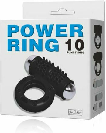 Baile Power Ring 10 Functions Вибриращ Пръстен Петел Силикон Черен D-207054