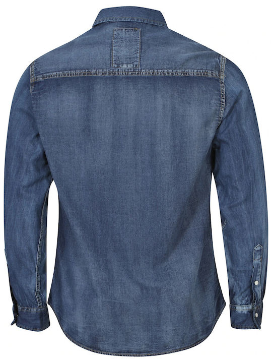 Tokyo Laundry Avgust Herren Denim Hemd 1H5207 - Denim Blau