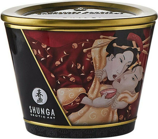 Shunga Massagekerze mit Duft Erdbeerschaumwein 170ml