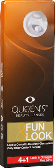 Queen's Fun & Look 5 Daily Coloured Hydrogel Contact Lenses Cat Eye White
