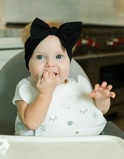 Tiny Twinkle Bunny Wasserdicht Lätzchen Silikon mit Taste & Tasche Weiß für 4 m+
