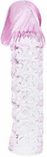 Baile Male-wear Grid Sleeve Penis Extension Pink 11.7cm