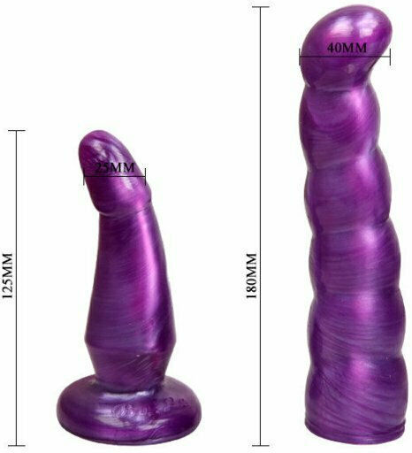 Baile Ultra Female Harness Anal & Vaginal Harness με Διπλό Dildo σε Μωβ Χρώμα