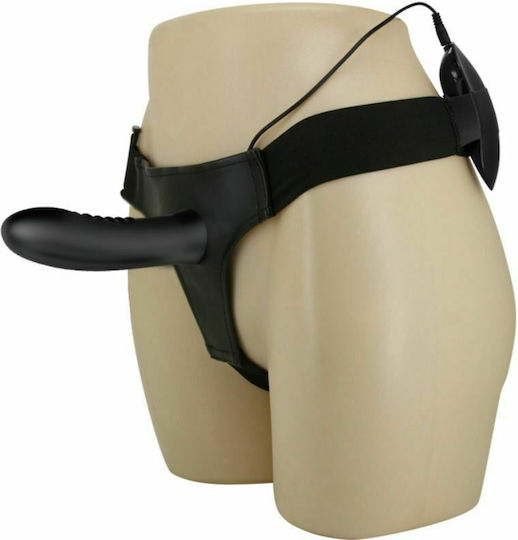 Pretty Love Strap On & Vibrating Dildo Harness με Dildo και Δόνηση σε Μαύρο Χρώμα