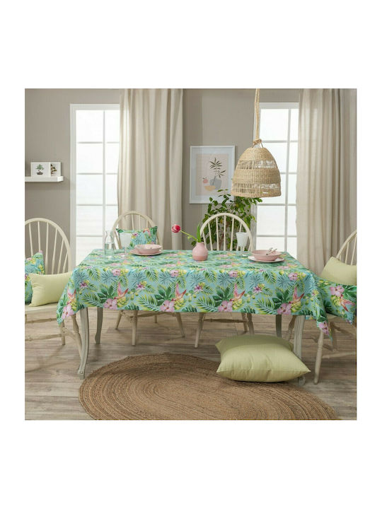 Teoran Morella Cotton & Polyester Checkered Tablecloth Green 140x140cm