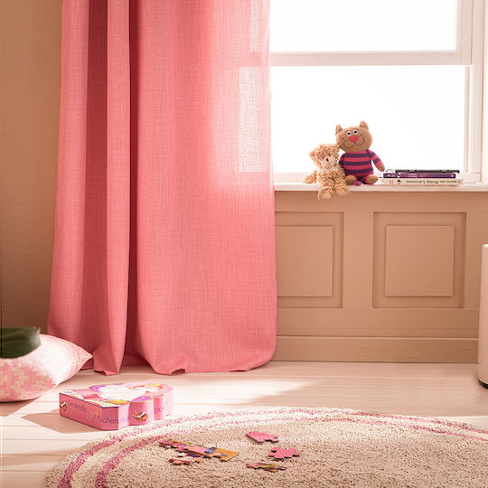 Gofis Home Kinder Vorhang Chrome mit Haken Gum Pink 20-04-930/23 140x280cm