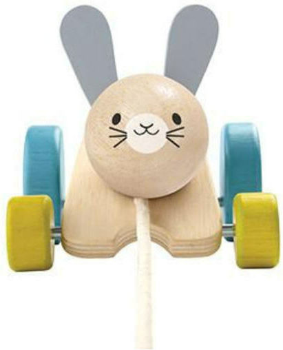 Plan Toys Pull-Along Toy Bunny that Moves made of Wood for 12++ Months