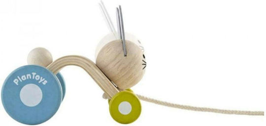 Plan Toys Pull-Along Toy Bunny that Moves made of Wood for 12++ Months
