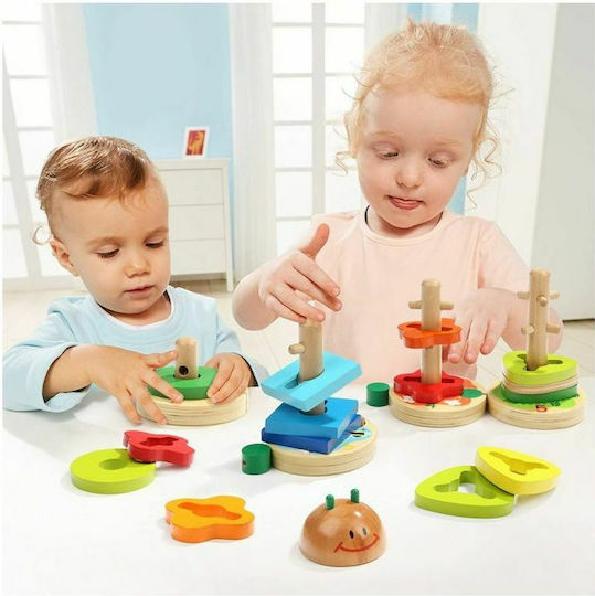 Top Bright Shape Sorting Toy Caterpillar made of Wood for 12++ Months