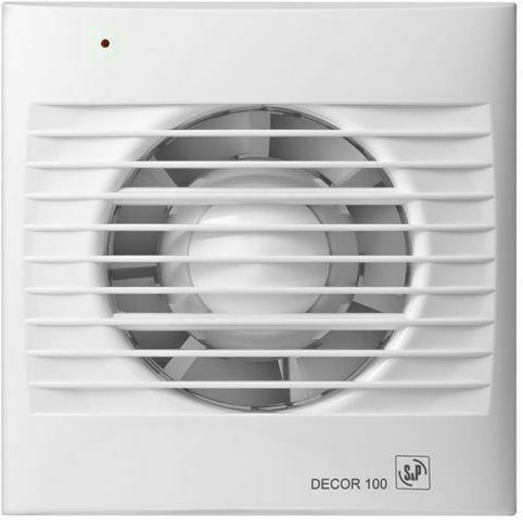 S&P Decor-100CR Επιτοίχιος Εξαεριστήρας Μπάνιου 100mm Λευκός