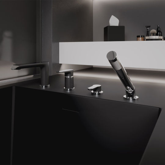 Ferro Adore für Badewanne 2 Ausgänge Schwarz