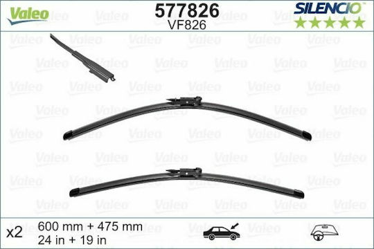Valeo Silencio X.trm x2 Set Frontal Lamele Ștergătoare Auto 600mm/475mm