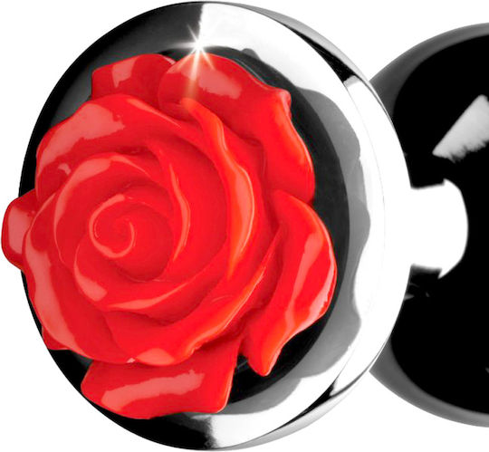 Booty Sparks Rose Πρωκτική Σφήνα Large Silver / Red 10.2cm